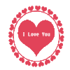 I Love You Red Hearts Sticker