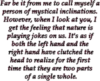 a black and white text says far be it from me to call myself a person of mystical inclinations