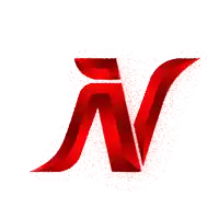 a red letter v with a white background