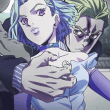 a man is holding a woman 's breast in a cartoon