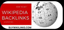 a sign that says how to get wikipedia backlinks on it