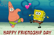 Happy Friendship Day Love Together GIF - Happy Friendship Day Love Together Spongebob GIFs