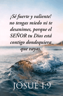 a picture of the ocean with a bible verse from josue