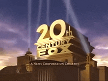 a 20th century fox logo is projected on a building