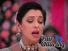a picture of a woman with the words pair chuw-ing written below her