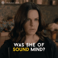 Was She Of Sound Mind Emily Hampshire GIF - Was She Of Sound Mind Emily Hampshire Stevie Budd GIFs
