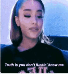 Ariana Grande Blank Stare GIF - Ariana Grande Blank Stare Truth Is You Dont Fucking Know Me GIFs