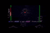 a video game character is flying through the air with a red light coming out of his mouth .
