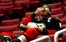 Anaheim Ducks Eating GIF - Anaheim Ducks Eating Watching Tv GIFs