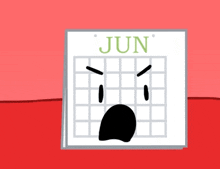 a calendar with an angry face and the month of june