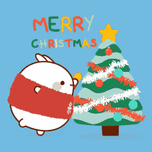 Merry Christmas Molang GIF - Merry Christmas Molang Christmas Tree GIFs