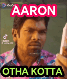 a picture of a man with the name aaron