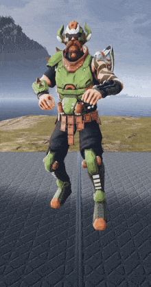 a video game character with horns on his head