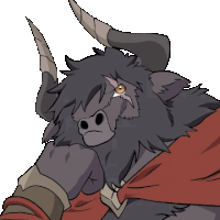 a cartoon of a bull with horns and a red cape