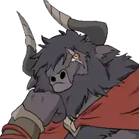 a cartoon of a bull with horns and a red cape