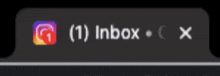 a notification that says ' 29 ) inbox x ' on a black background