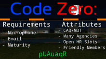czlc code zero requirements attributes