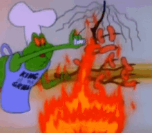 Slimer Cartoon Slimer Cooking GIF - Slimer Cartoon Slimer Cooking Ghostbusters Cartoon GIFs