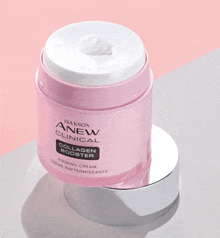a pink jar of a new clinical collagen booster