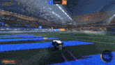 a rocket league game is being played with 1:28 left on the clock