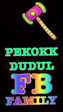 a colorful logo that says pekok dudul fb family