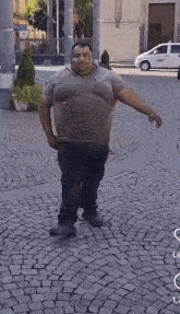 Man Walking Fat Man GIF - Man Walking Fat Man Kiss GIFs