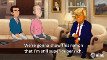 im rich super duper rich donald trump show off our cartoon president