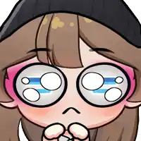 a cartoon drawing of a girl wearing a hat and glasses