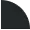 a black circle on a white background with a shadow on the corner .