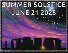 a poster for the summer solstice which is june 21 2025