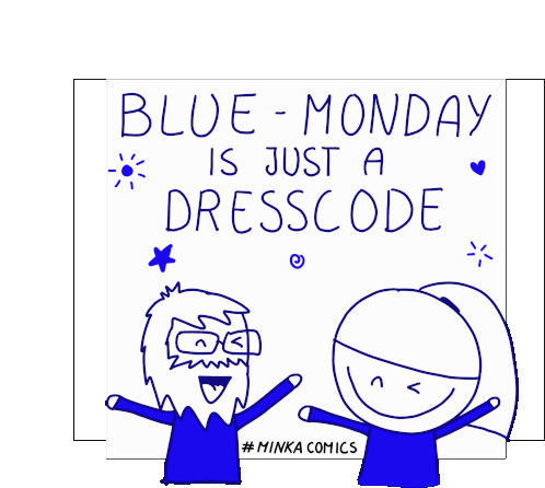 Blue Bluemonday Sticker - Blue Bluemonday Monday Stickers