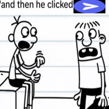 a diary of a wimpy kid drawing of two boys talking