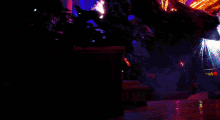 a pixelated image of a fire with a circle in the center