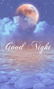 good night moon full moon water glitter