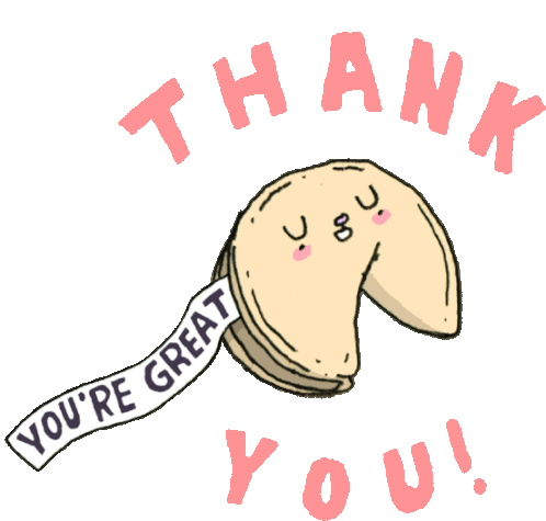 Fortune Cookie Saying You'Re Great With Thank You Caption Sticker - Food Party Thank You Youre Great Stickers