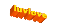 a 3d rendering of the word luvlove in orange and yellow