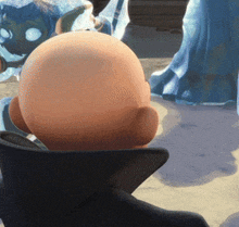 a close up of a cartoon character 's head and neck