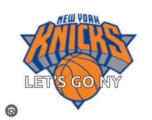 a logo for the new york knicks with a basketball