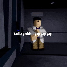 a man in a lab coat says yadda yadda yap yap yap