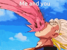 a picture of a person with their mouth open and the words " me and you "