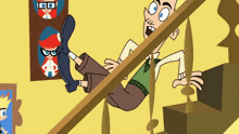 Johnny Test Hugh Test GIF - Johnny Test Hugh Test Falling Down Stairs GIFs