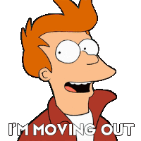 Im Moving Out Philip J Fry Sticker - Im Moving Out Philip J Fry Futurama Stickers