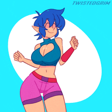 a cartoon drawing of a girl with the name twistedgrim at the top