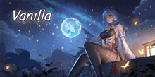 a picture of a girl with the word vanilla written above her