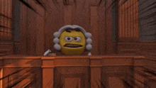 a cartoon smiley face with a judge 's wig is giving a thumbs up