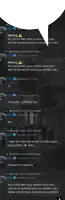 a screenshot of a chat with a warning on the top left