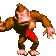 donkey kong from donkey kong country is standing on a white background in a pixel art style .