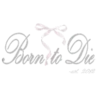 a logo for born to die with a pink ribbon