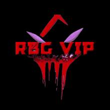 a logo for rbg vip with a bunny face