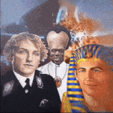 a painting of a priest a king and a nazi